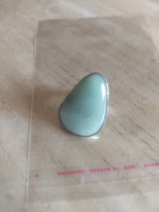 Anello pietra naturale verde regolabile