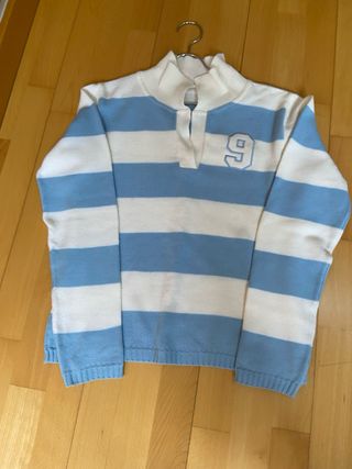 Jersey Rayas Azul y Blanco Talla M