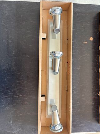 Lampara de techo 3 focos metal y cristal