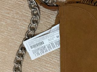 Bolso flecos marrón cadena plateada