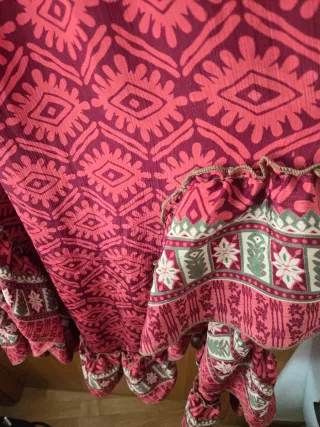 Vestido largo estampado étnico