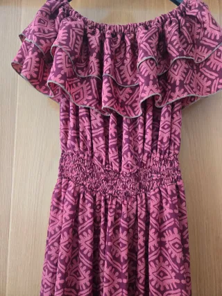 Vestido largo estampado étnico