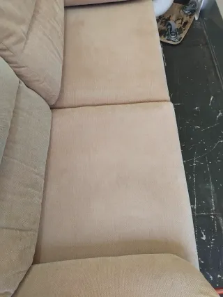 Sofá 2 plazas beige tela