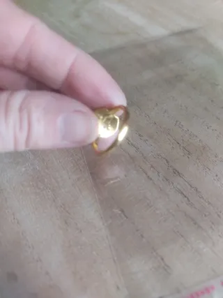 Anello ottone dorato con pietra blu