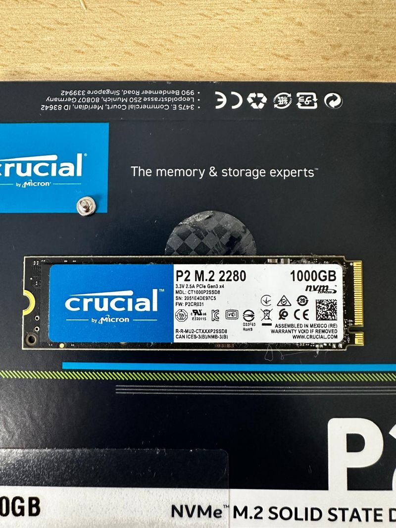 SSD Crucial P2 1TB NVMe M.2 PCIe 3.0 afbeelding 3