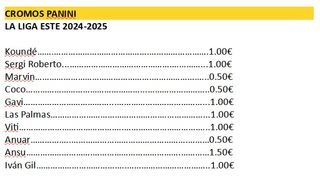 Cromos Panini La Liga Este 2024-2025