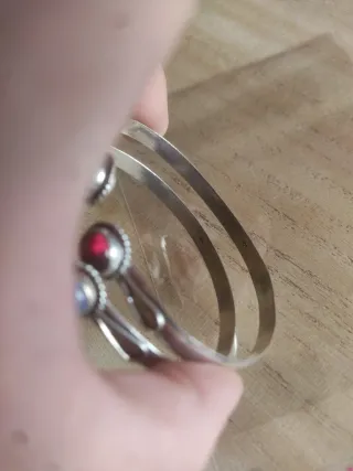 Coppia bracciali argento 925 opale e granato