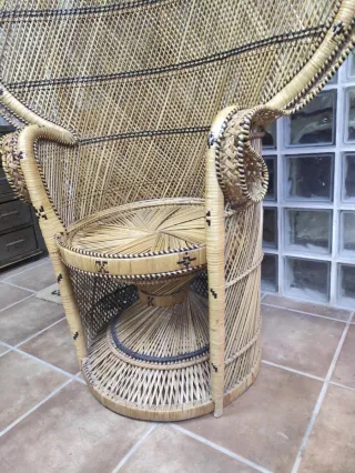 Silla  Emmanuel. .Pavo Real Mimbre