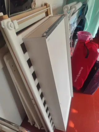 Cuna de bebé madera blanca con ruedas Y cajón