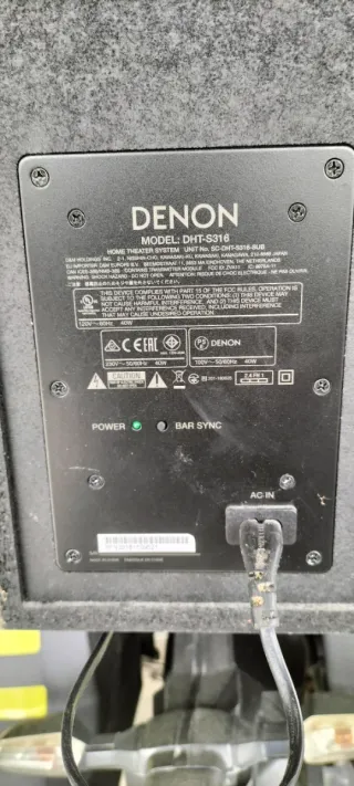 Subwoofer Denon DHT-S316 Negro