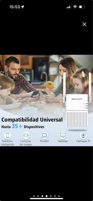 Amplificador WiFi NEWFAST 300Mb Doble Antena