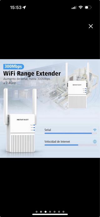 Amplificador WiFi NEWFAST 300Mb Doble Antena