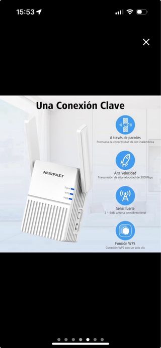 Amplificador WiFi NEWFAST 300Mb Doble Antena