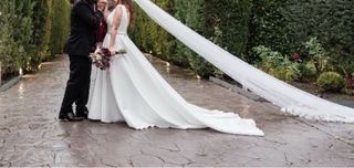 Vestido de novia blanco con pedrería