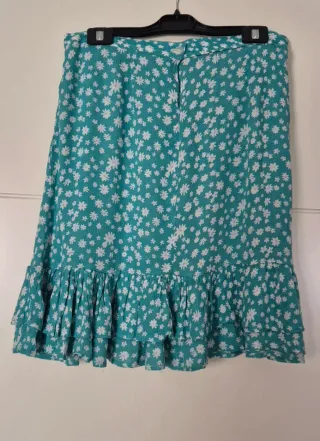 Falda Volantes Verde y Blanca Talla S