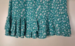 Falda Volantes Verde y Blanca Talla S