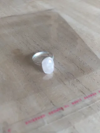 Anello Quarzo Rosa Argento 925 Misura 19