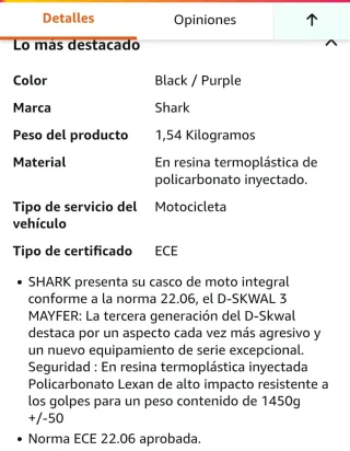 Casco Moto Integral Shark D-SWKAL 3 Mayfer tallaXS