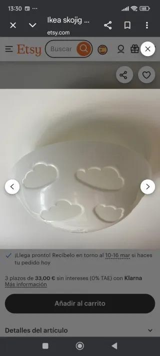 Lámpara infantil nubes blanca