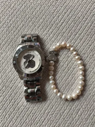 Reloj y pulsera osito acero