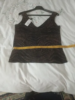 Top fiesta lentejuelas negro y dorado