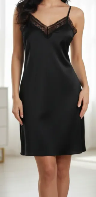 Guess Abito Sottoveste Nero Pizzo