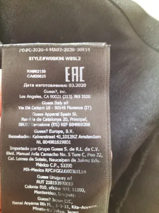 Guess Abito Sottoveste Nero Pizzo