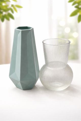 Jarrones Ikea Teal y Transparente