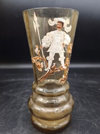 Jarra y Vasos Cristal centroeuropeo Pintado a mano