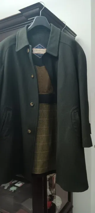 Abrigo Loden Marrón y Verde