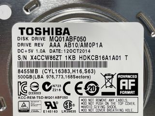 Disco Duro Toshiba MQ01ABF050 500GB