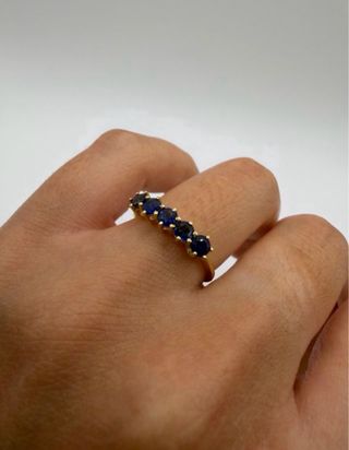 Anillo Oro 18k Zafiros Azules