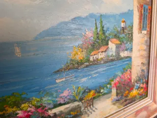 Pareja de óleos sobre lienzo enmarcados