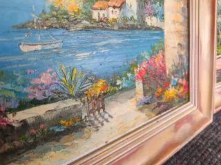 Pareja de óleos sobre lienzo enmarcados