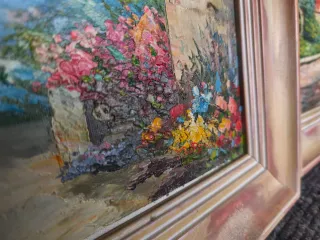 Pareja de óleos sobre lienzo enmarcados