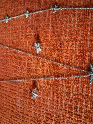 Conjunto plata: pendientes, cadena y pulsera