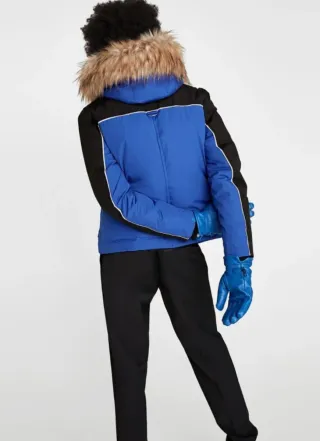 Parka Zara Azul y Negra con Capucha