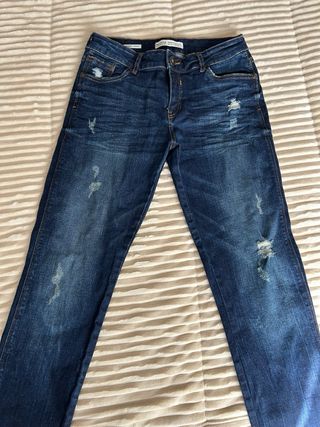 Pack 2 pantalones Bershka T38 – Vaquero + Verde