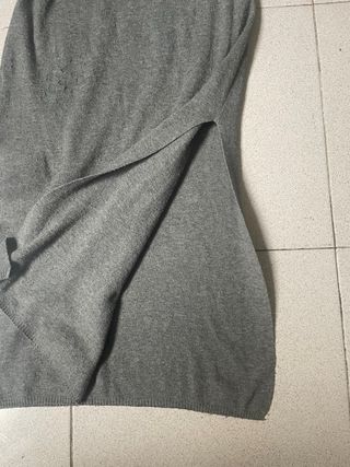 Vestido largo gris manga larga