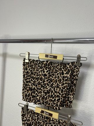 Conjunto top y falda leopardo talla única