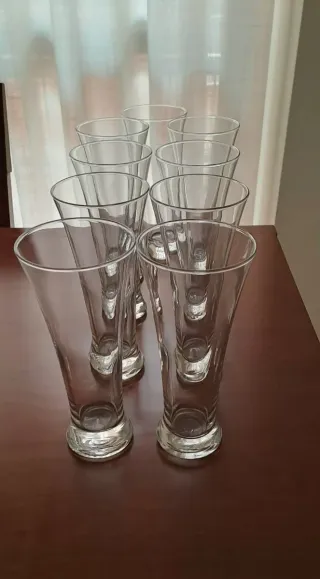 Juego 9 vasos cerveza/refresco