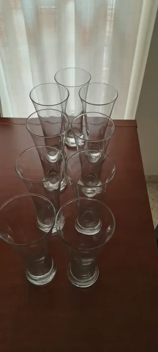 Juego 9 vasos cerveza/refresco