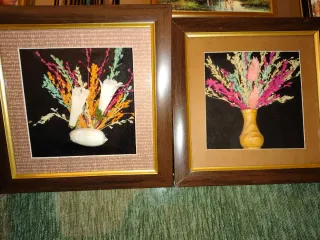 2 Cuadros flores secas 22x22cm