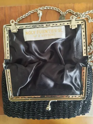 Bolso de fiesta o sport,  negro con cristales