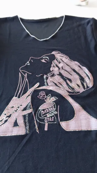 Camiseta mujer manga larga negra Talla M