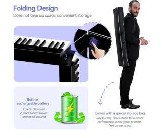 Tastiere digitali 88 tasti pieghevole