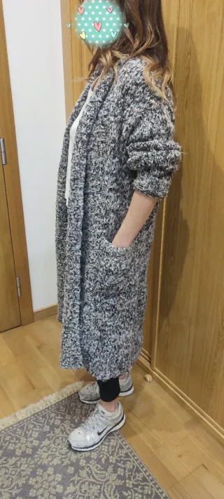 Chaqueta larga punto multicolor