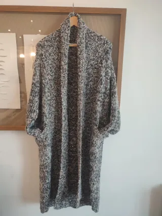 Chaqueta larga punto multicolor