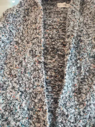 Chaqueta larga punto multicolor