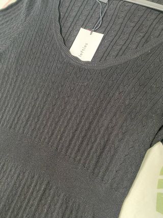 Vestido negro calado manga larga